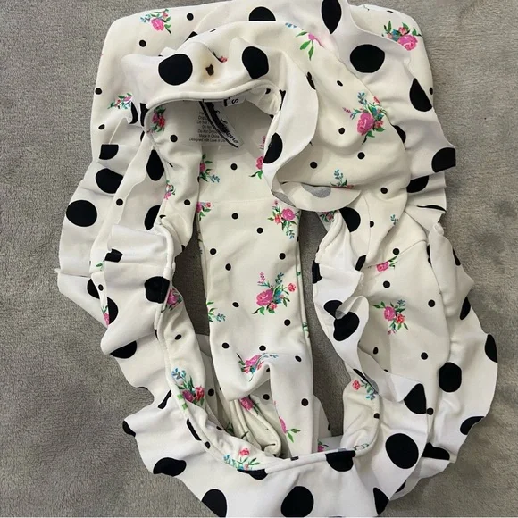 New! For love and lemons rosewater floral polka dot bikini bottoms 24363 - Picture 6 of 10